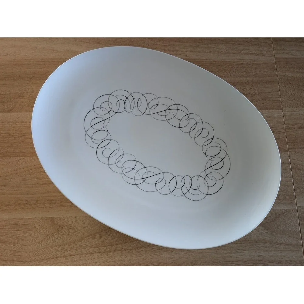 Raymond Loewy Continental China Script Oval Serving Platter 17